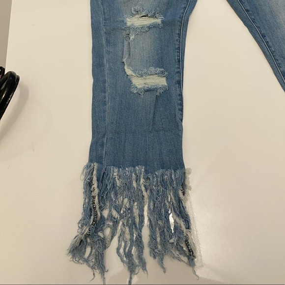 Fashion Nova fringe jeans - Picture 2 of 5
